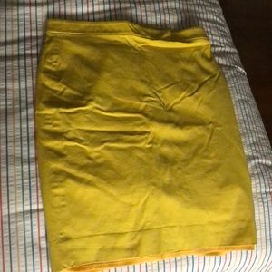 Yellow JCrew Pencil Skirt size 10